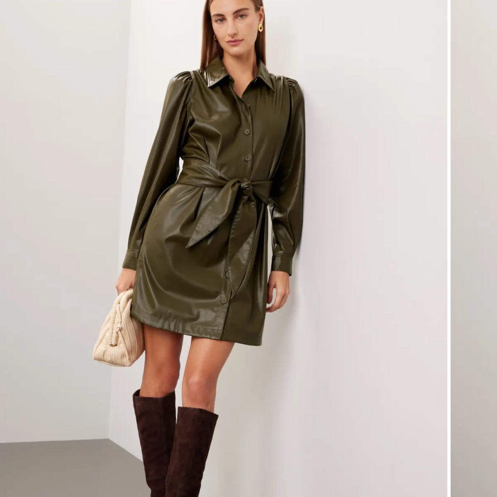 Leather Shirt Dress Peter Som X Rtr